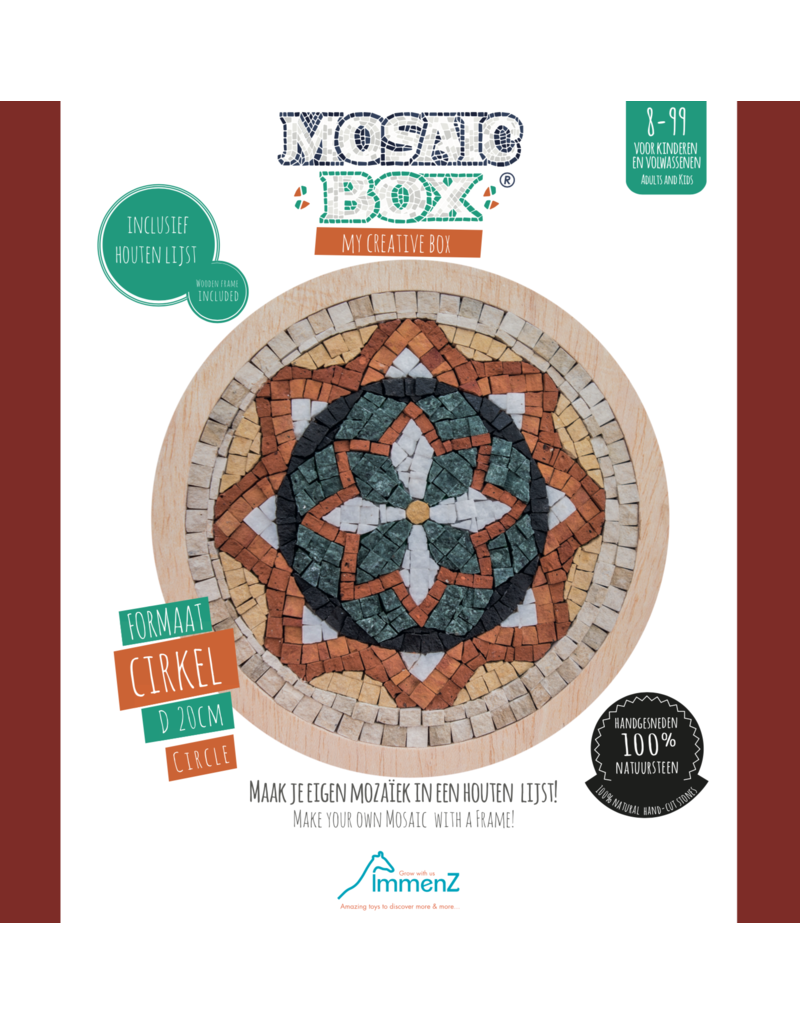 Mozaiek, mandala 8 met lijst