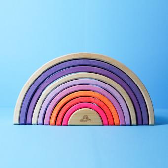 Regenboog 10 delig, neon roze