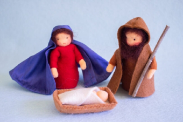 Kerststal 1, Jozef, Maria en Jezus